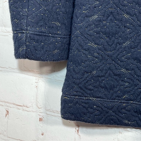 LOFT Petites 3/4 Sleeve Textured Sweater Women’s Size Small Petite Blue Metallic - Picture 8 of 10